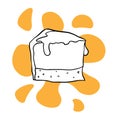 doodle sketch of a piece of cheesecake on a white background