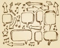 Doodle Sketch Speech Bubble Arrows Royalty Free Stock Photo