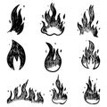 Doodle sketch style of Hand drawn fire vector illustration Royalty Free Stock Photo