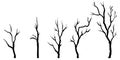 Doodle sketch style of Naked trees silhouettes cartoon hand drawn illustration for concept design