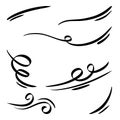 Doodle sketch style of wind gust cartoon hand drawn illustration for concept design Royalty Free Stock Photo