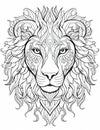 Art coloring design lion animal doodle wild drawing illustration Royalty Free Stock Photo