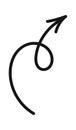 Doodle sketched thin arrow pointer