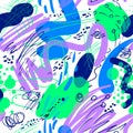 Doodle sketchy abstract seamless pattern. Background with transparent elements. Royalty Free Stock Photo