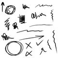 Doodle sketchy pen and scrible isolated on white background .vector illustration