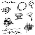 Doodle sketchy pen and scrible isolated on white background .vector illustration