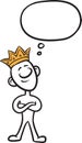 Doodle small person - standing as a king