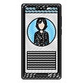 Doodle smartphone media woman reporter news