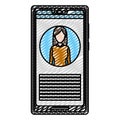 Doodle smartphone news woman reporter information