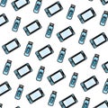 Doodle smartphone and usb memory technology background