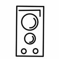 Doodle speaker icon. Hand drawn loudspeaker icon