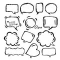 Doodle speech bubbles of different sizes and forms Royalty Free Stock Photo