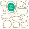 Doodle speech bubbles. Different sizes and forms. Royalty Free Stock Photo