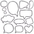 Doodle speech bubbles. Different sizes and forms. Royalty Free Stock Photo