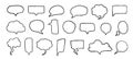 Doodle speech bubbles. Hand drawn elements for quotes and text with pencil sketch lines and grunge shapes. Vector trendy