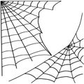 Doodle spider web icon isolated on white. Halloween symbol. Sketch vector stock illustration. Royalty Free Stock Photo