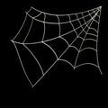 Doodle spider web icon isolated on white. Halloween symbol. Sketch vector stock illustration. Royalty Free Stock Photo