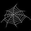 Doodle spider web icon isolated on white. Halloween symbol. Sketch vector stock illustration. Royalty Free Stock Photo