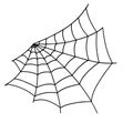 Doodle spider web icon isolated on white. Halloween symbol. Sketch vector stock illustration. Royalty Free Stock Photo