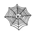 Doodle spider web set. Halloween vector decoration