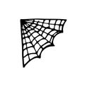 Doodle spider web set. Halloween vector decoration