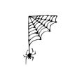 Doodle spider web set. Halloween vector decoration