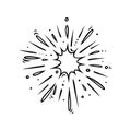 Doodle splash firework. Shiny foreworks for parties and celebrations. Vector illustration Royalty Free Stock Photo