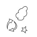 doodle star, cloud and circle arrow vector Royalty Free Stock Photo