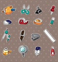 Doodle stationery stickers Royalty Free Stock Photo