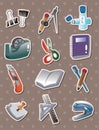 Doodle stationery stickers Royalty Free Stock Photo