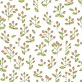 Doodle style berryes seamless pattern.