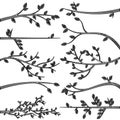 Doodle Style Branch Silhouettes Royalty Free Stock Photo