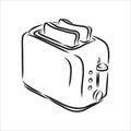 Doodle style breakfast toaster illustration in vector format.