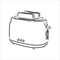 Doodle style breakfast toaster illustration in vector format.