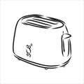 Doodle style breakfast toaster illustration in vector format.