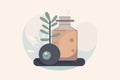 Doodle Style Eucalyptus Essential Oil Bottle Flat Vector Illustration