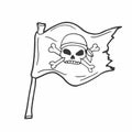 Doodle style jolly roger skull and crossbones illustration in vector format Royalty Free Stock Photo