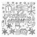 Doodle style monochrome sketch . Morning espresso lettering