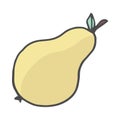 Doodle Style Pear Illustration. Hand drawn color Vector Illustration Royalty Free Stock Photo