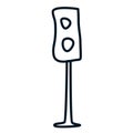 Doodle style traffic light. Vector illustration of hand-drawn Royalty Free Stock Photo