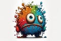 doodle styled cute and adorable monster drawn, colorful mascot, generative ai