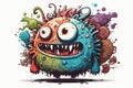 doodle styled cute and adorable monster drawn, colorful mascot, generative ai