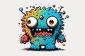 doodle styled cute and adorable monster drawn, colorful mascot, generative ai