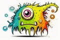 doodle styled cute and adorable monster drawn, colorful mascot, generative ai