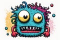 doodle styled cute and adorable monster drawn, colourful maskot, generative ai