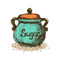 Doodle Sugar Basin Royalty Free Stock Photo