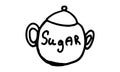 Doodle sugar bowl illustration