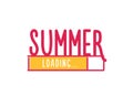 Doodle Summer Loading illustration screen. Progress bar almost reaching summer. Vector illustration background banner in doodle