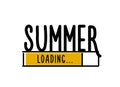 Doodle Summer Loading illustration screen. Progress bar almost reaching summer. Vector illustration background banner in doodle