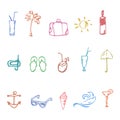 Doodle Summer vector icons